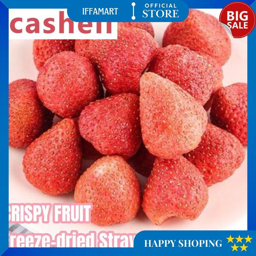 

Casheli Strawberry Kering Freeze Dried Utuh Premium Fresh Baru Crispy Original Sweet Taste D Promo Puncak