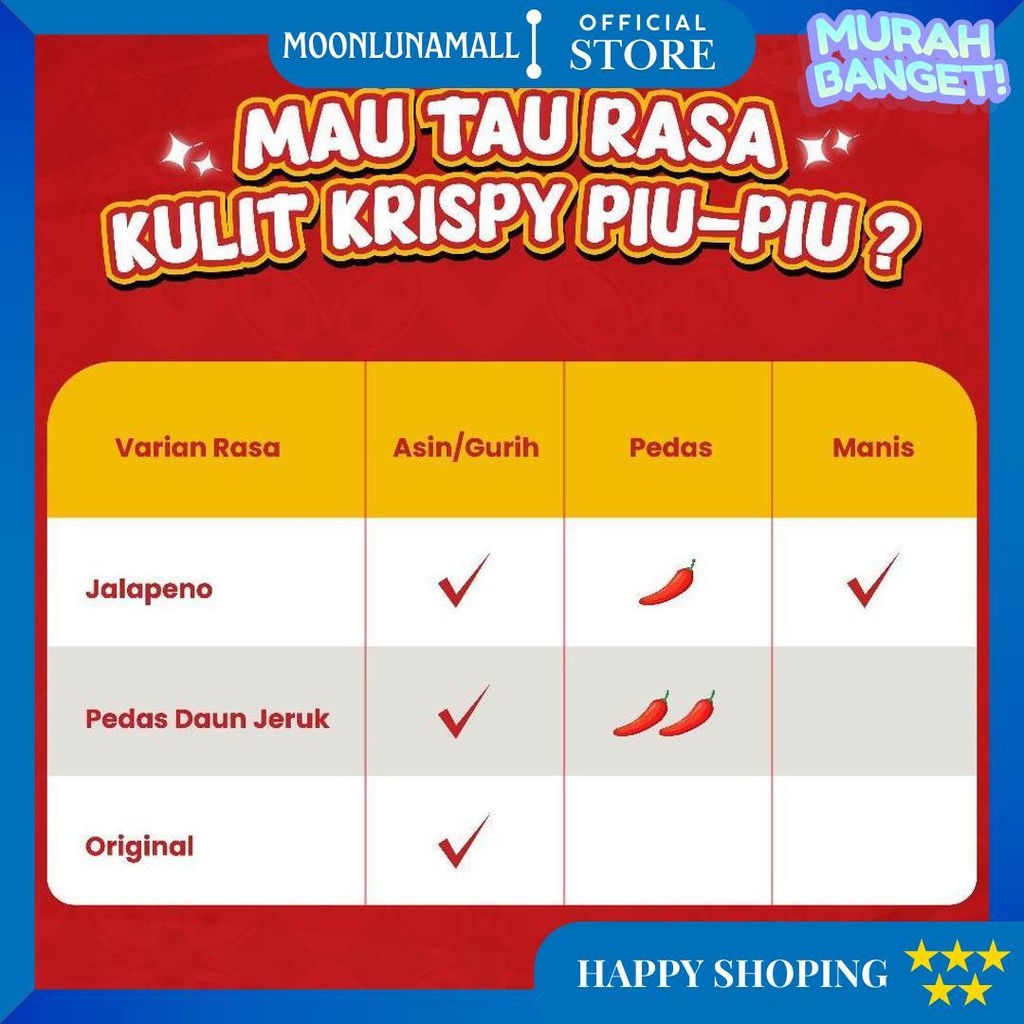 

[Free Emas Random] Piupiu - Kulit Ayam Crispy 250Gr Snacks Rasa Jalapeno/Original/Pedas Daun Jeruk D Sale
