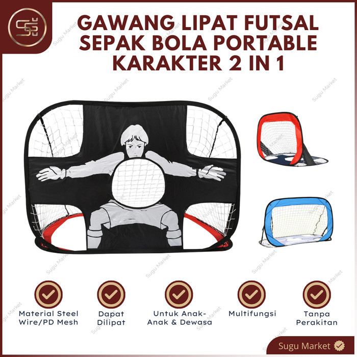 TERBARU Gawang Futsal Mini Portable Lipat Gawang Latihan Sepak Bola Karakter