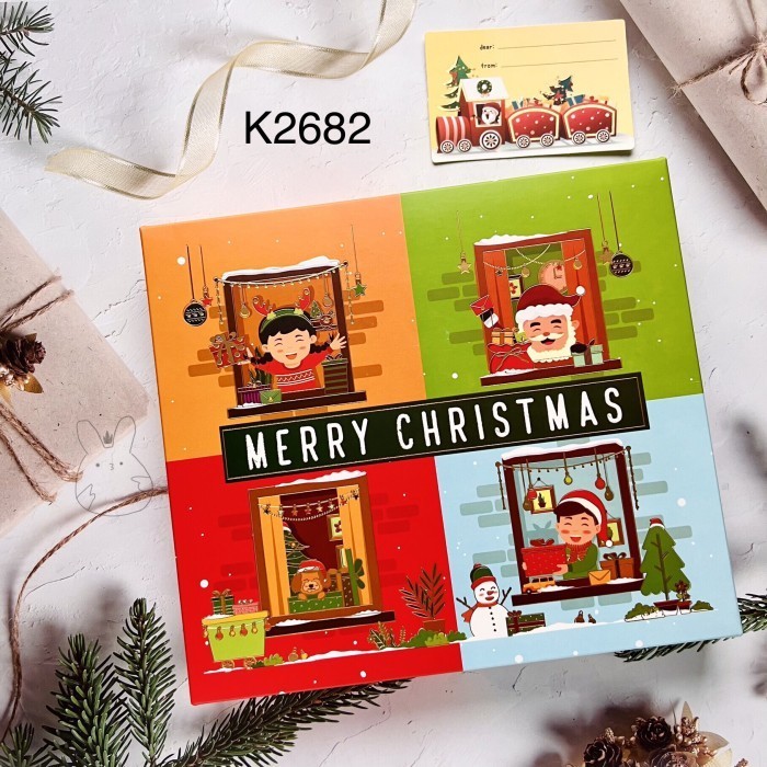 

10Pcs Kotak Natal Mika Sekat K26 Box Nastar Lapis Cek Varian