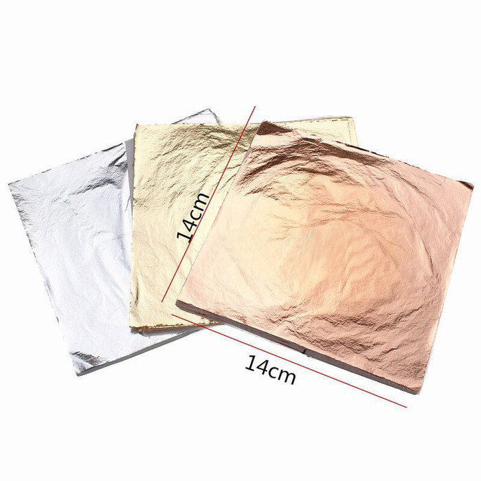 Kertas Foil Emas Gold Leaf Foil Sheet Kertas Prada Sepuhan Sepuh 1000