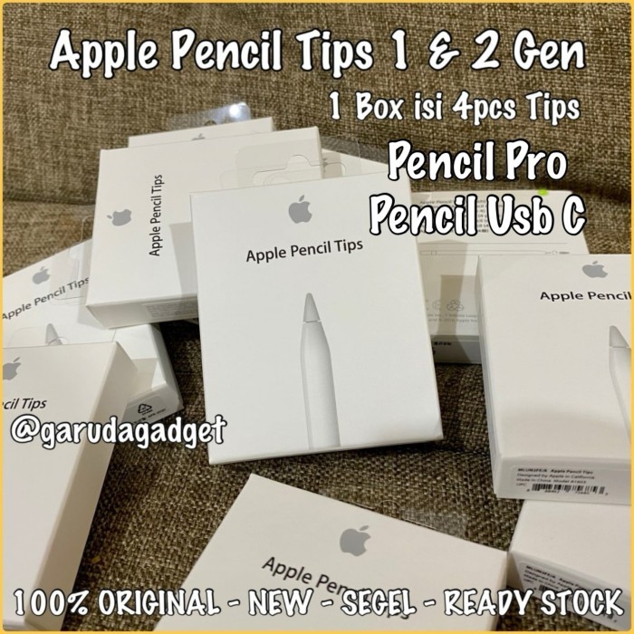 

PROMO! Original Tips Apple Pencil Pro / Usb C / 2 / 1 Replacement Tip Nib Ujung Pensil iPad Pro Air