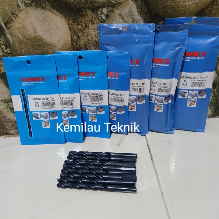 Paket Mata Bor Besi Stainless CUMET BLACK OXIDE Germany Std