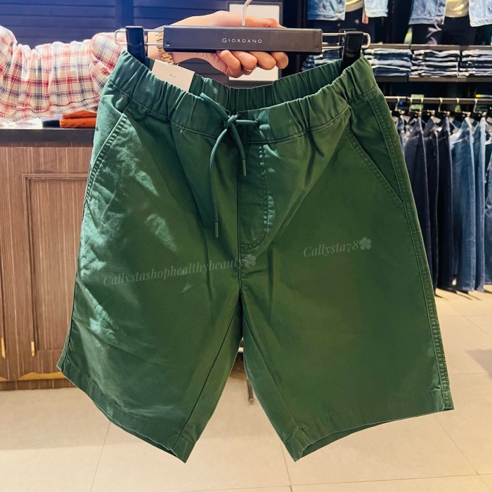 Terbaru Giordano Drawsting Celana Pendek Giordano Pria Signature Dark Pine Best Seller
