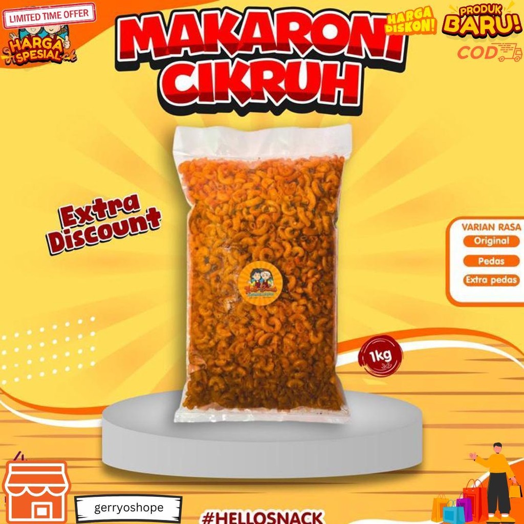 

Promo !!! 1 Kg Makaroni Cikruh Pedas / Ext Pedas / Original Daun Jeruk. D Promo Puncak
