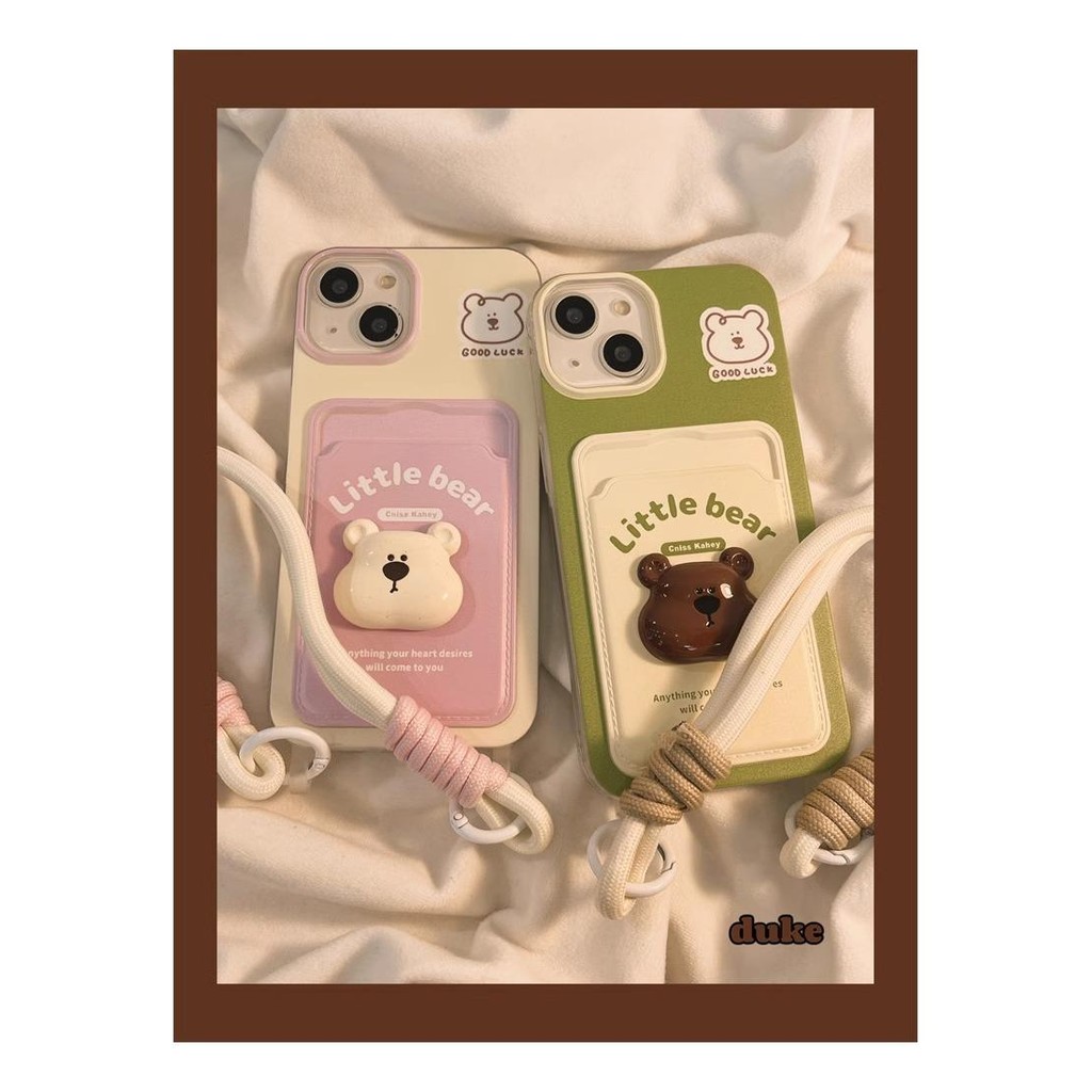 Kartun Fancy Bear Casing Hp Iphone 16E13 Pro Max 16 Pro Max 15 Pro Max 11 Pro Max 14 Plus 7 Plus 12 