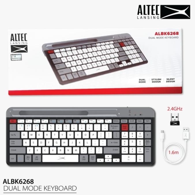 Terlaris Altec Lansing Keyboard Dual Mode Wireless + Bluetooth ALBK6268 SALE
