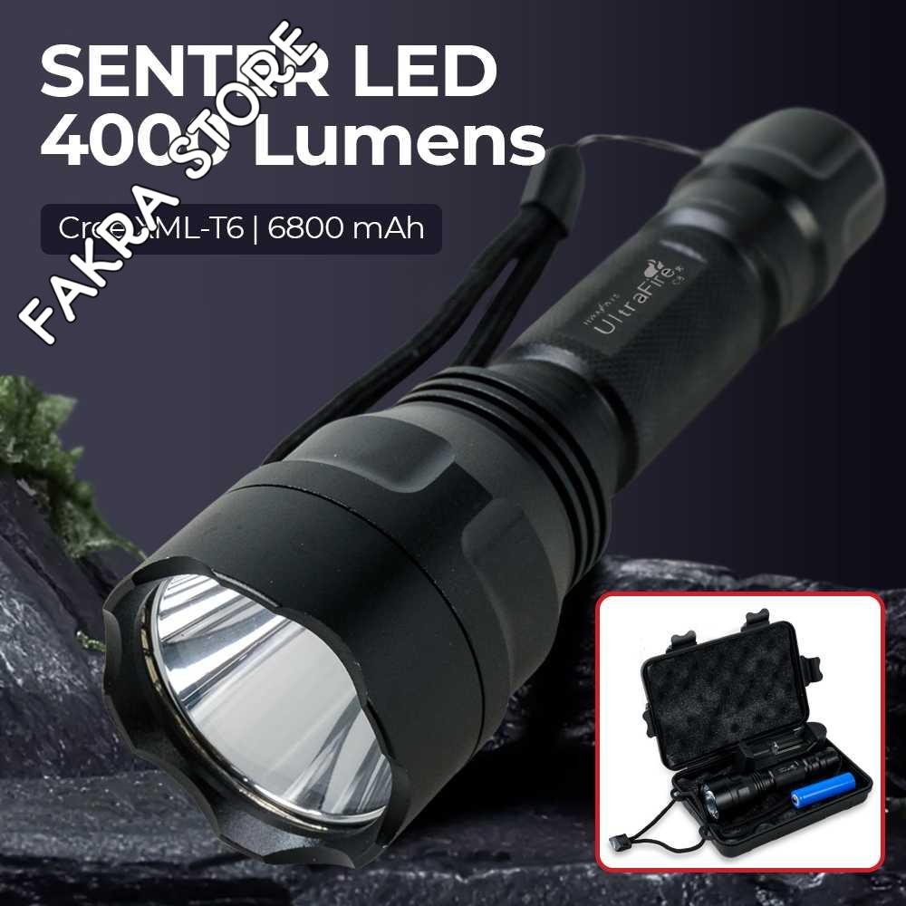 UltraFire Senter LED Flashlight XML-T6 4000 Lumens Charger dan Baterai - C8 Original Termurah
