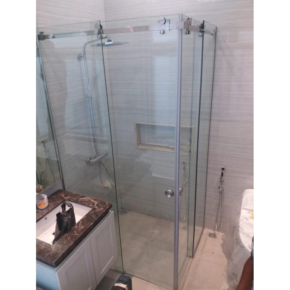Terbatas Sliding Corner Screen Accessory Set Pintu Sliding Shower Kamar Mandi
