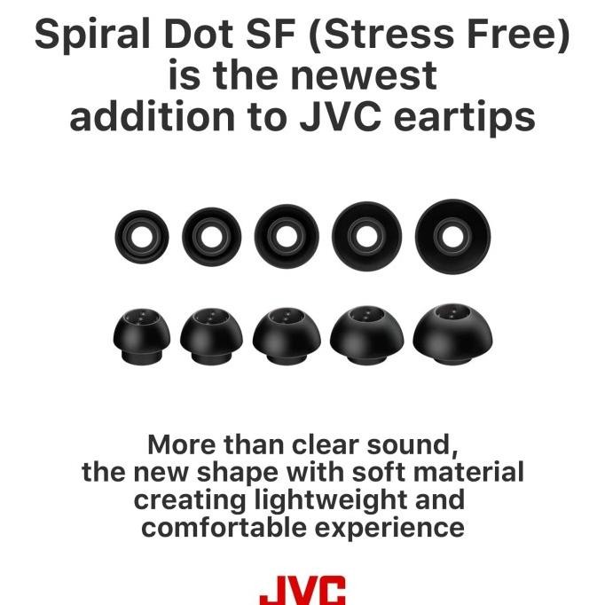 JVC SPIRAL DOT SF Stress Free EP-FX11 Silicone Eartips for IEM & TWS Terlaris