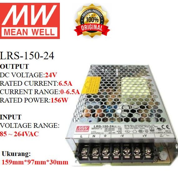 MEANWELL Power Supply LRS-150-24 LRS 150 24 LRS15024 Ballast 24vIndoor