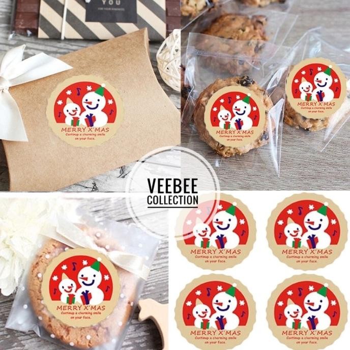 *#*#*#] Stiker Hampers natal bulat / stiker natal/ Hiasan hampers natal