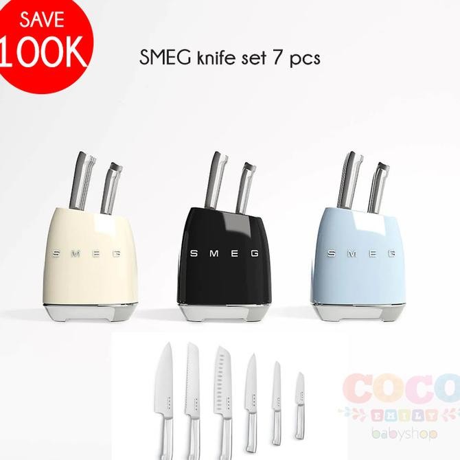 Sale Smeg Knife Set Seven-Piece Stainless Steel Celebrity Style