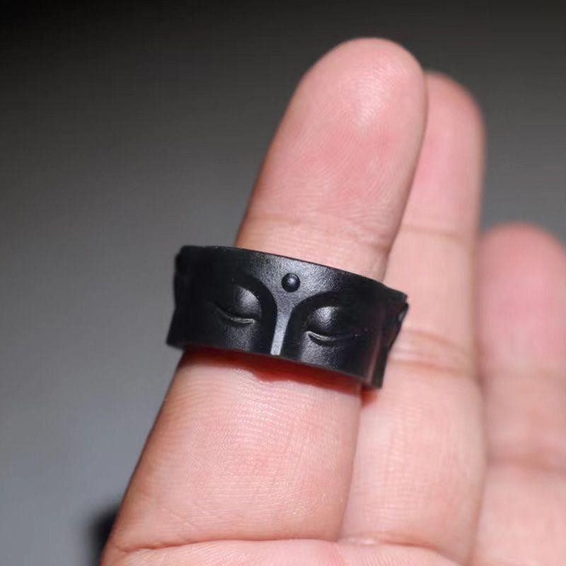 Silent Buddha Ring Don't Listen to Golden Buddha Little Finger Ring Ancient Style Personality Good R