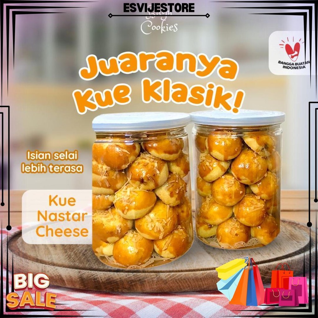 

Kue Kering Nastar Cheese 600Ml - Nastar Keju Enak Dengan Topping Cheese Cemilan Pop Can Kue Lebaran Homemade By Bayu Cookies D Best Seller