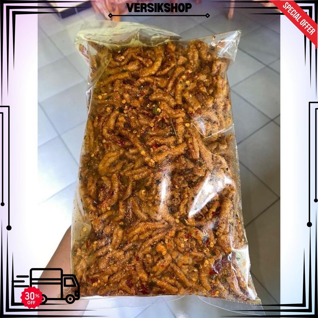 

250Gram Keripik Usus Ayam Crispy Pedas Daun Jeruk D Terlaris
