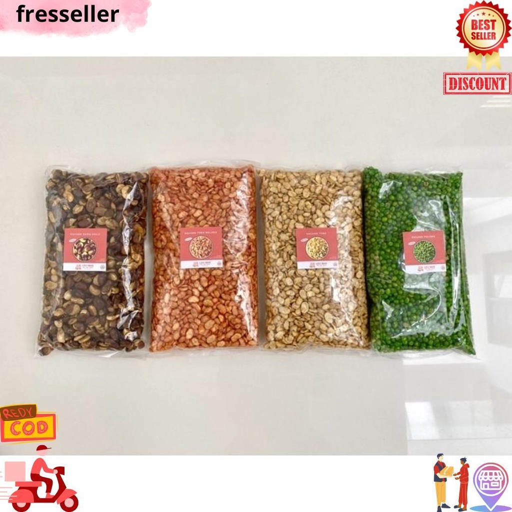 

1 Kg Kacang Leci Mas Koro Kulit, Koro Kupas / Toba, Polong Hijau, Kapri, Kacang Campur Mix (Asin, Pedas Manis, Bawang) Snack Kiloan D Promo 3.3