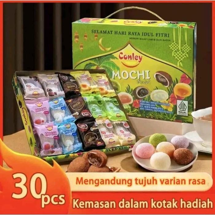 

New! Mochi Conley Aneka Rasa Isi 30Pcs Kemasan 30gr Hampers Paket Hari Raya Idul Fitri/Mochi Viral Mochi Conley Halal Enak Murah Lebaran