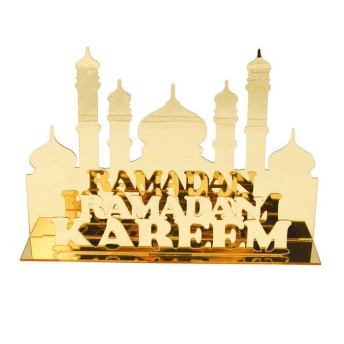 

New! Tabletop Ornament Hiasan Ramadhan Akrilik Cermin Meja Dekorasi Rumah Topper Idul Fitri Akrilik - A Lebaran