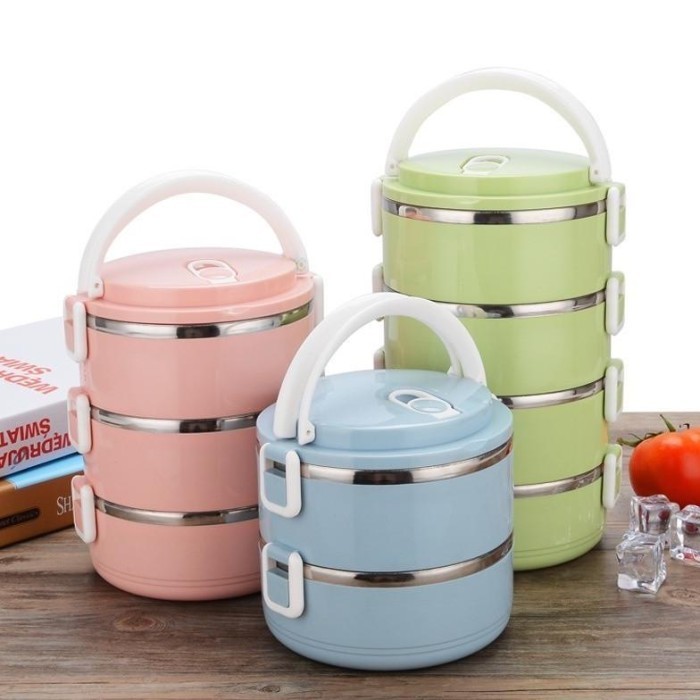 

New! READY STOCK !! Rantang Stainless 2 /3 SUSUN/Idul Fitri Rantang Lunch Box Tempat Bekel Wadah Bekal Makanan / tahan panas Rantang Susun Tempat Makanan Lunch Box Set/rantang - 2 Susun Lebaran