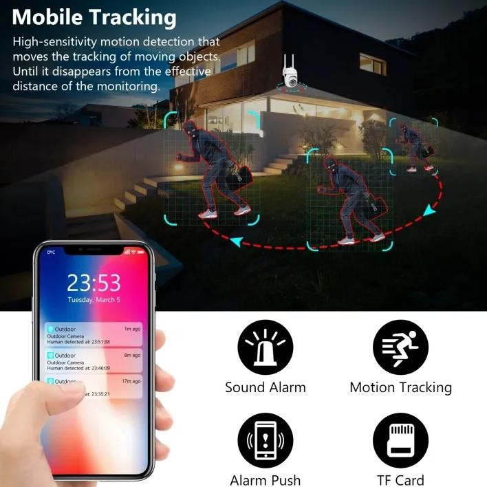 ter-46 CCTV V380 Pro IP camera 360 Wide 1080P HD Wi-Fi Security Kamera cctv wifi jarak jauh lewat hp