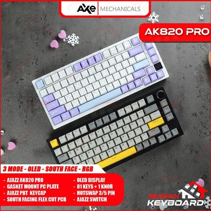 Mechanical Keyboard - Ajazz Ak820 Pro - 75% - Oled - Gasket - South