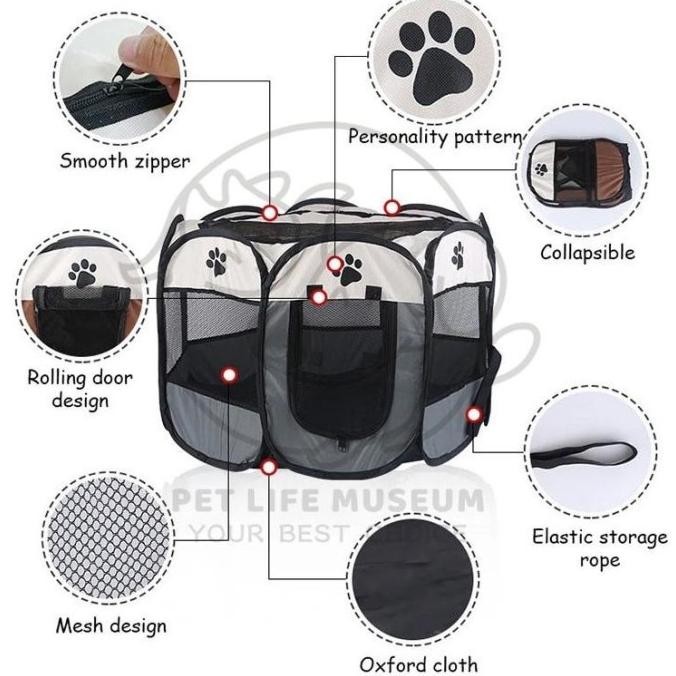 Tenda kucing Kucing Anjing Kandang Lipat Hewan Bahan Kain kandang FS