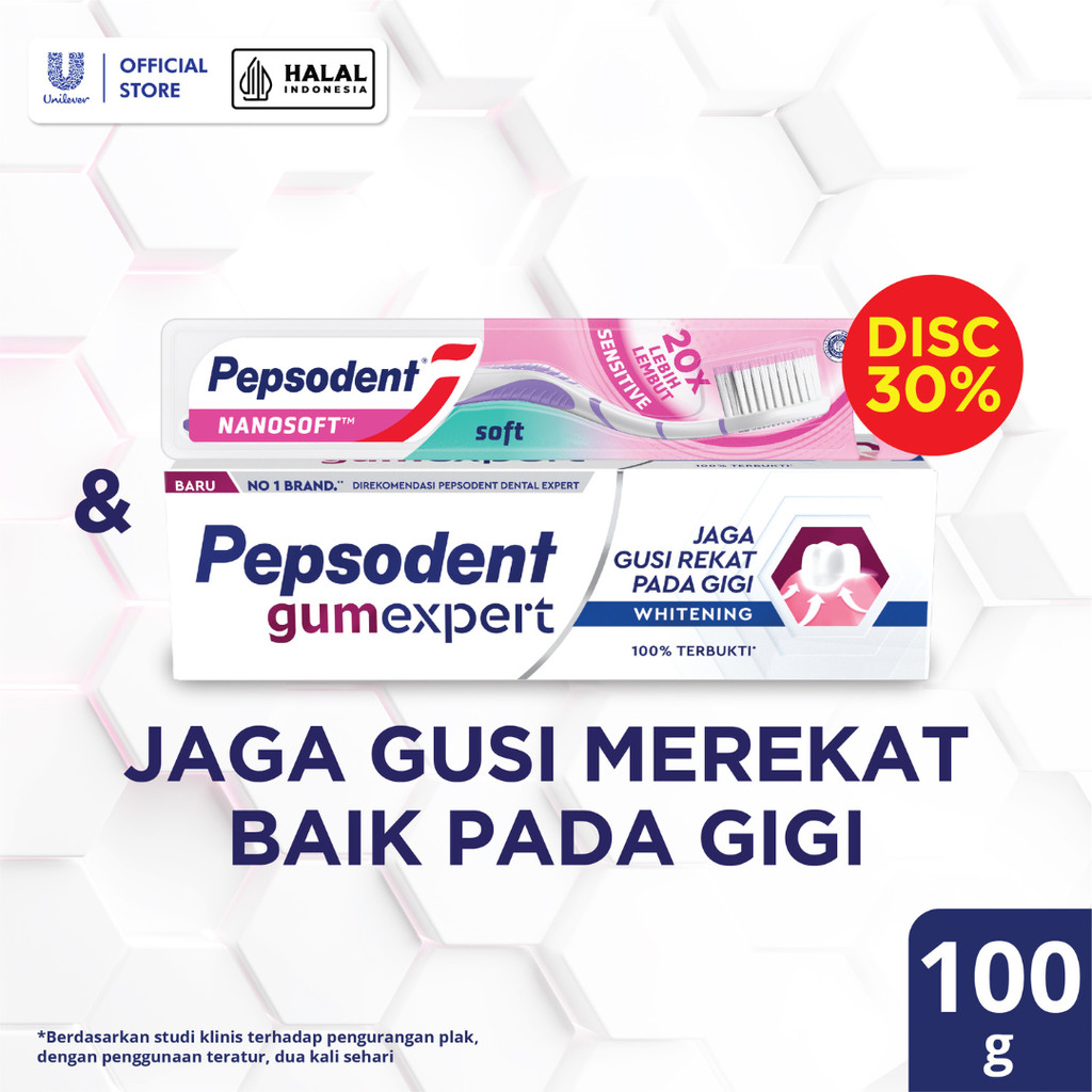 Buy Pepsodent Gum Expert Whitening 100g GET Pepsodent Sikat Gigi Nanosoft Sensitive