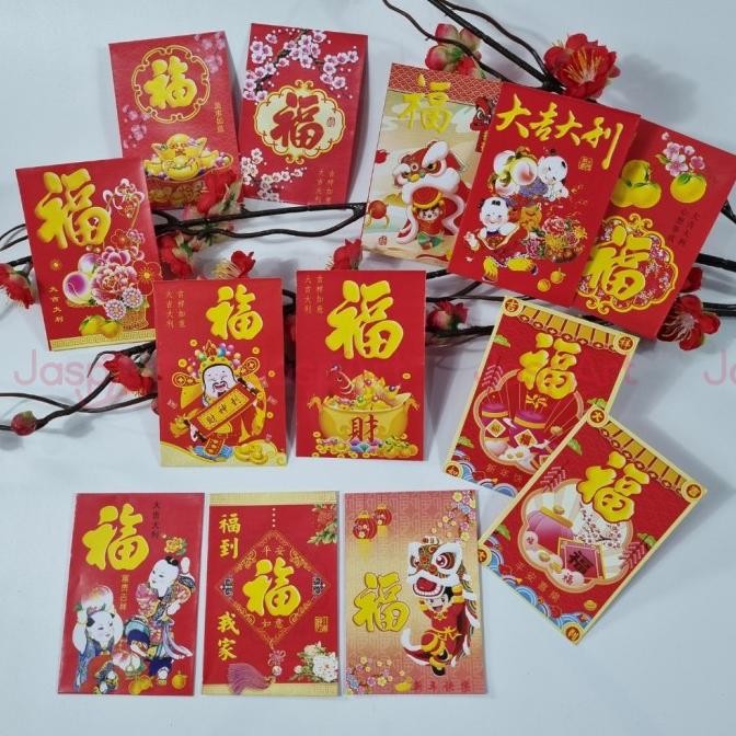 

Produk Unggulan] Amplop Imlek Jaspart Kemasan Mika Isi 50 Lembar
