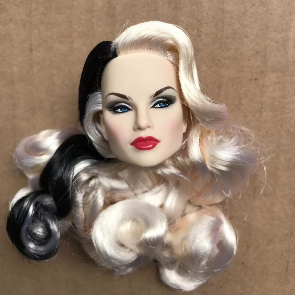 SGS FR Rare Face Doll Heads White Brown Beige Skin Doll Figures Collection Doll Accessories Heads