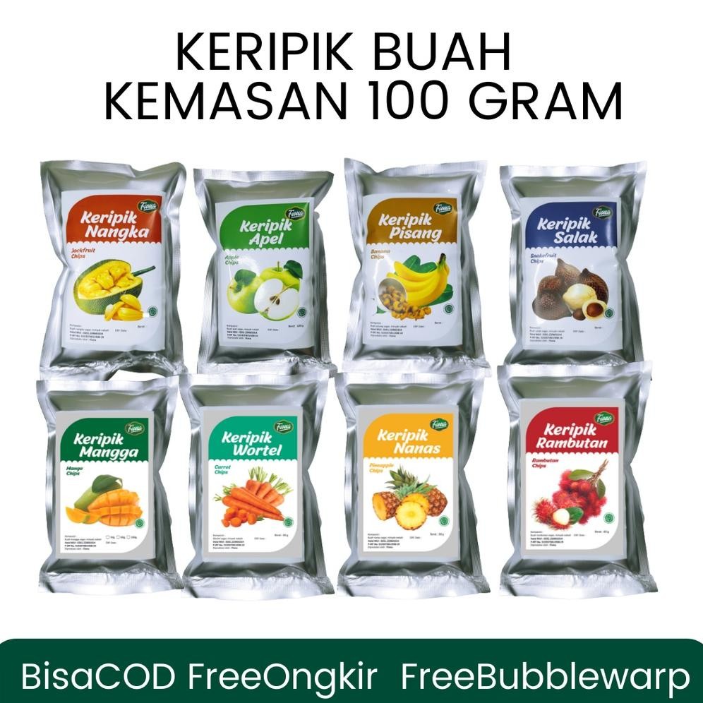 

Keripik Kripik Buah 100 Gram Nangka Apel Pisang Salak Mangga Nanas Rambutan Fiona Khas Kota Malang - Garansi Renyah