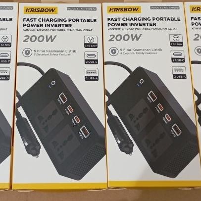 KRISBOW POWER INVERTER 200 WATT DENGAN USB