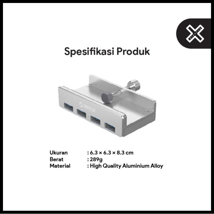 Niscaya Orico Clip-On Usb Type-A 3.0 4 Port Hub, Hub Usb Meja Monitor Original Best Seller