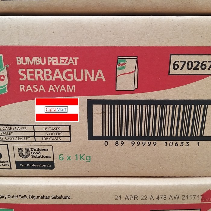 

ROYCO AYAM BUMBU PELEZAT SERBAGUNA 6 X 1 KG ( 1 DUS ) KODE 1442