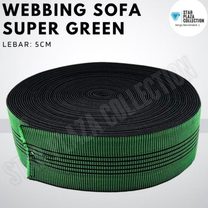WEBBING SOFA KARET SOFA / JOK / KASUR TALI WEBING ELASTIS HIJAU SUPER