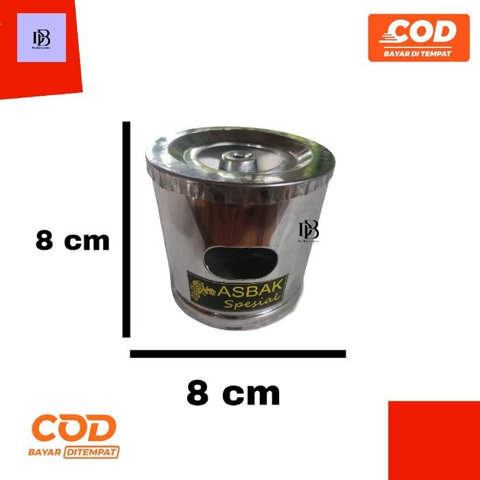 DISKON ASBAK UNIK STAINLESS STEEL ASBAK MINI BENTUK TONG SAMPAH BAHAN TEBAL MURAH, 12CM, 10CM, 8CM