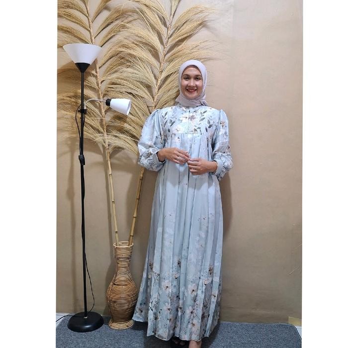 Sabillaacollection Namira Dress Motif Bunga Jumbo Dress Gamis Muslim