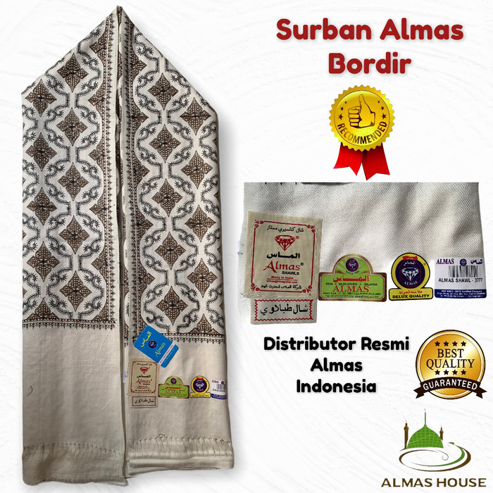 Sorban Sorban Premium Kashmiri Bordir Sulam | Shawl Almas Embroidery 3777 arab panjang motif