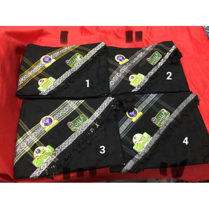 Sorban sorban almas hitam panjang motif halus