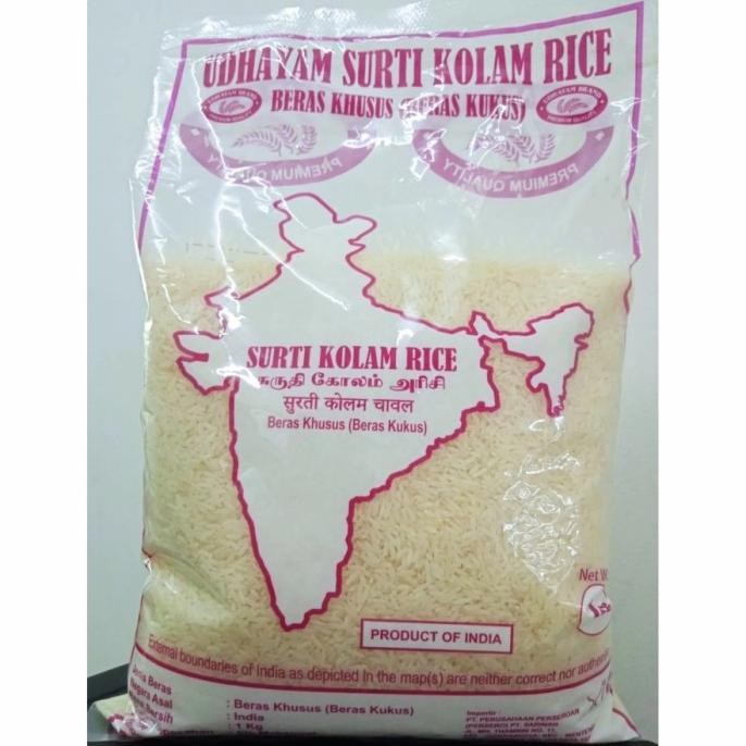 

Ready stock] UDHAYAM SURTI KOLAM RICE 1 KG / Beras Ukuran Sedang