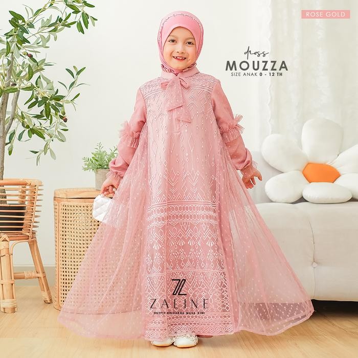 Baju Gamis Dress Anak Lebaran Idul Fitri 2025  Outfit Muslim Kekinian Anak Perempuan Model Terbaru  