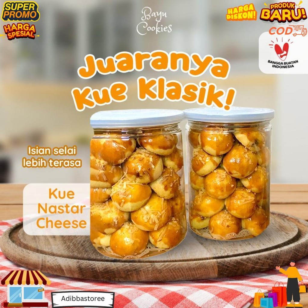 

Kue Kering Nastar Cheese 600Ml - Nastar Keju Enak Dengan Topping Cheese Cemilan Pop Can Kue Lebaran Homemade By Bayu Cookies D Cod