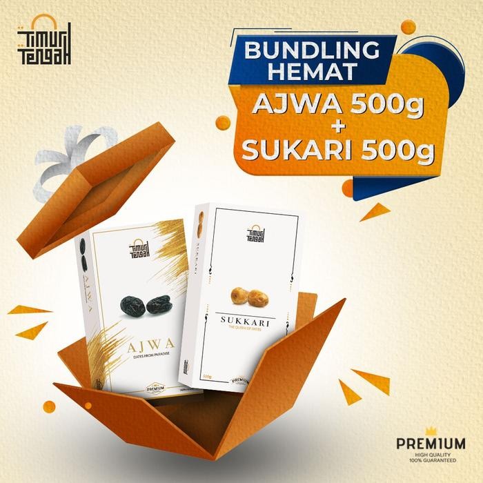 

[Paket Hemat] Kurma Sukari 500gr + Kurma Ajwa 500gr