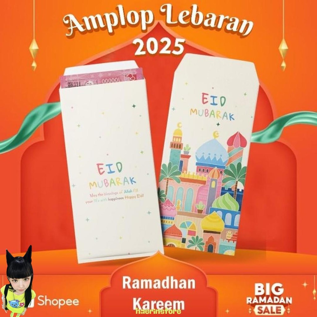 

20 Pcs Amplop Thr Lebaran Panjang/Amplop Lebaran Hari Raya Idul Fitri Aesthetic/Angpao Panjang Murah 2025 Murah