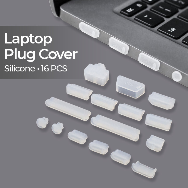 Laptop Dust Plug Cover USB HDMI VGA AUX Silicone 16 PCS