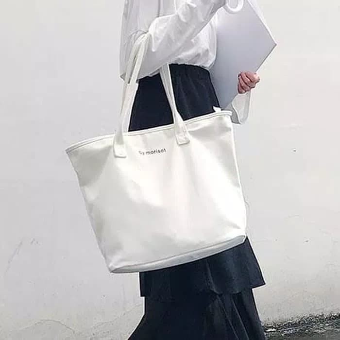 TW1829 TOTEBAG KANVAS TAS WANITA KASUAL SIMPEL SHOULDER BAG MODIS