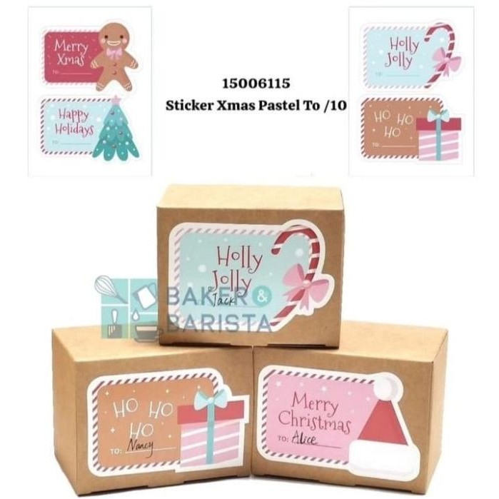 

><><><] Sticker Xmas Pastel TO /10 Label Perekat Stiker Natal Christmas Sticker Decor Sticker lucu Cantik Aesthetic Natal