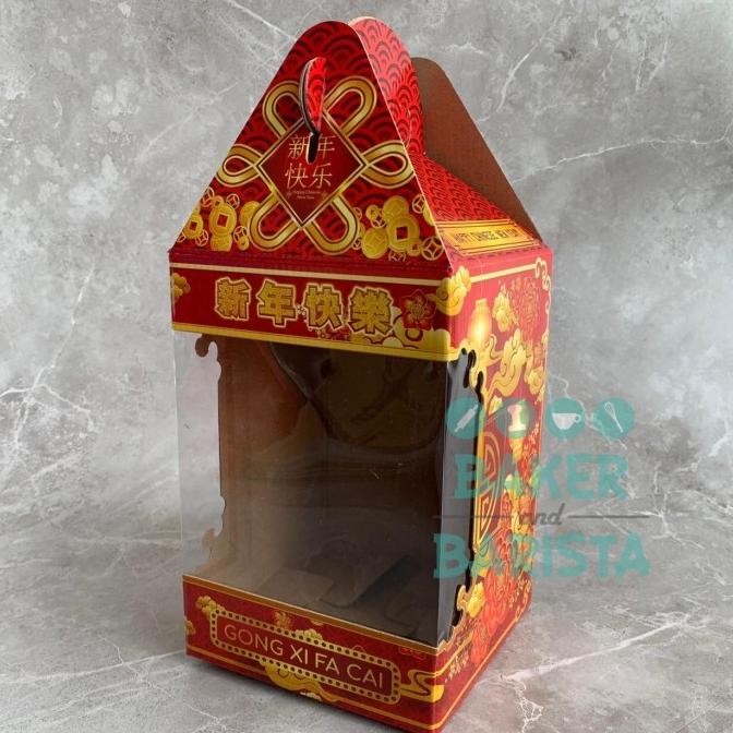 

*$*$*$*$] Box Bon App 3 Toples Bulat Imlek/ dus kue kering hampers merah murah