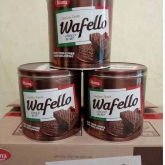 

WAFELLO COKLAT KALENG 300 GRAM 1 KARTON ISI 6 KALENG