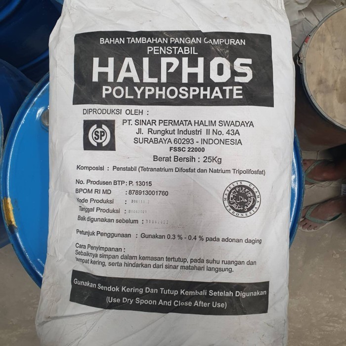 

Halphos Polyphosphate Pengenyal Makanan / Daging - 25 kg